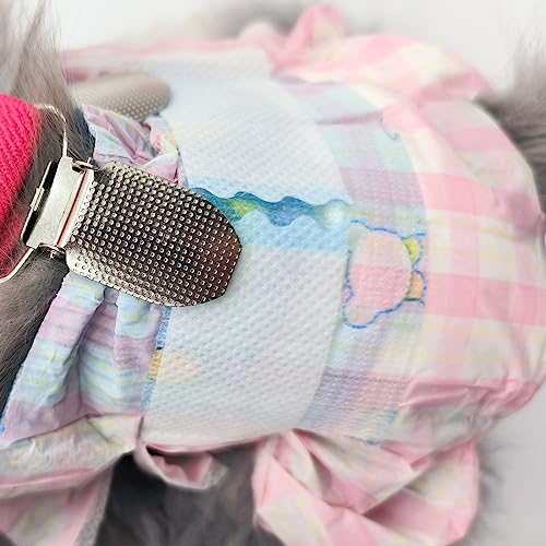 Disposable Rabbit Diapers,Small Pee Pads,with Rabbit Suspenders for Diapers Female,Squirrel Diapers,for Bunny Guinea Pig Kitten Hedgehog Sindoor and Outdoor Activities.(10PCS) (M) - Image 2