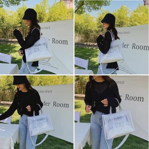 Image of Clear Tote Bag Stadium Events Large Clear Purse for Women Transparent Crossbody Bag for Concert,Work,Beach,Sport