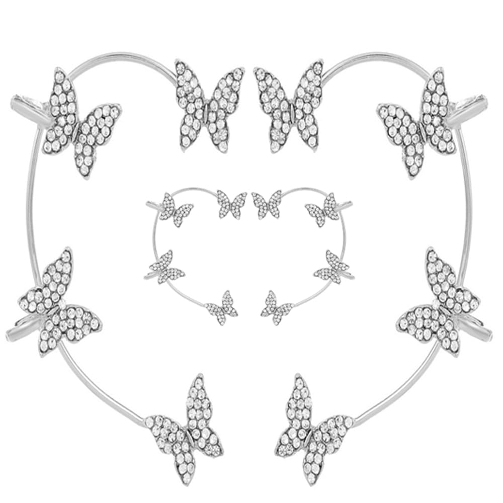 Butterfly Ear Cuff Earrings set of 2 Pieces Rhinestone Ear Wraps Are Like Fairy Earrings Designed For Women & Girls. (B0CQRNTB8M) Amazon Price History, Amazon Price Tracker