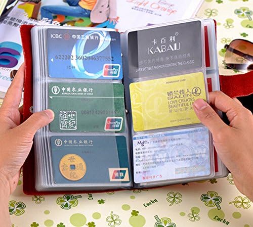 Miniatura 5 de boshiho Leather Credit Card Holder Business Card Case Book Style 90 Count Name ID Card Holder Book