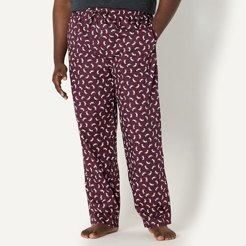 Image of Amazon Essentials Men's Cotton Poplin Straight-Fit Pajama Pants with Pockets, Elastic Waist, Drawstring