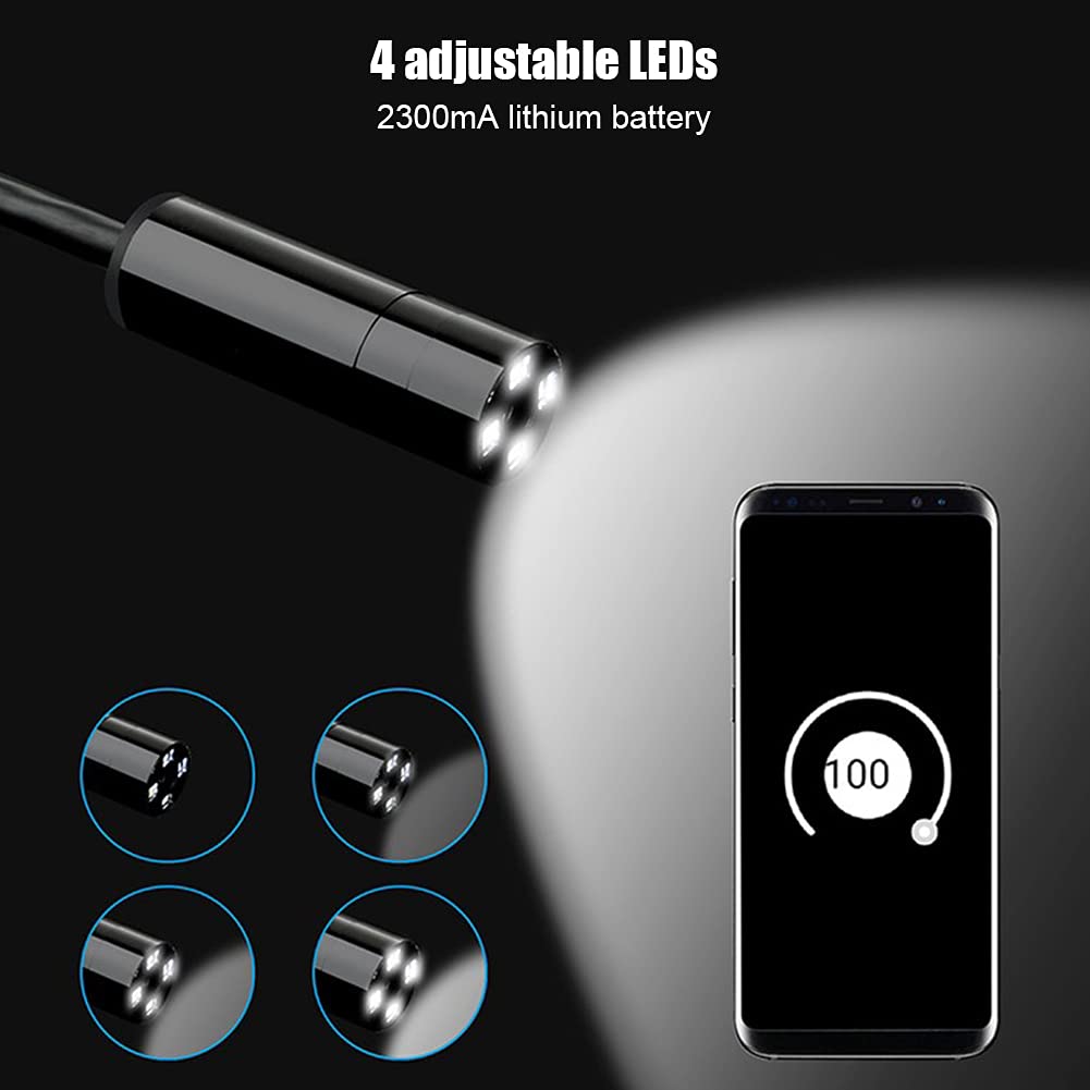Endoskop telefonu, Ultra Clear WiFi Auto Focus 5MP Endoskop telefonu komórkowego z wodoodpornym obiektywem, Wifi Autofocus 5 Million Telefon komórkowy Endoskop do systemu telefonicznego(10m)