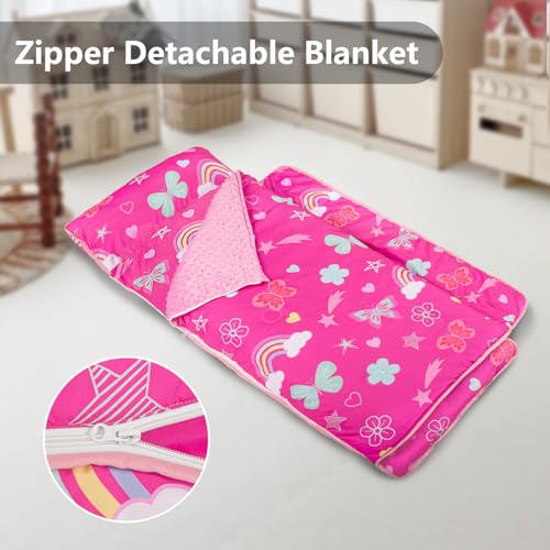 Image of Primlect Toddler Nap Mat Extra Large Thickened 55''x35'', Soft Sleeping Bag with Detachable Minky Blanket and Pillow, Portable for Daycare, Preschool, Kindergarten, Travel, Boys and Girls