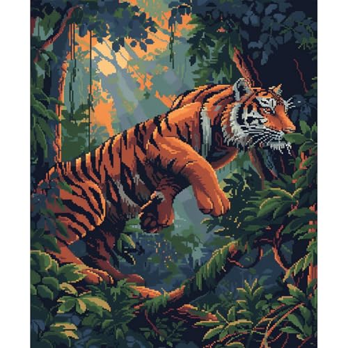 365CUSGIFTS Pixel Art Majestic Tiger Fleece Blanket and Sherpa Blanket for Couch by Symphique Team - Lightweight Plush Fuzzy Cozy Soft Blankets and Throws for Sofa, Bed