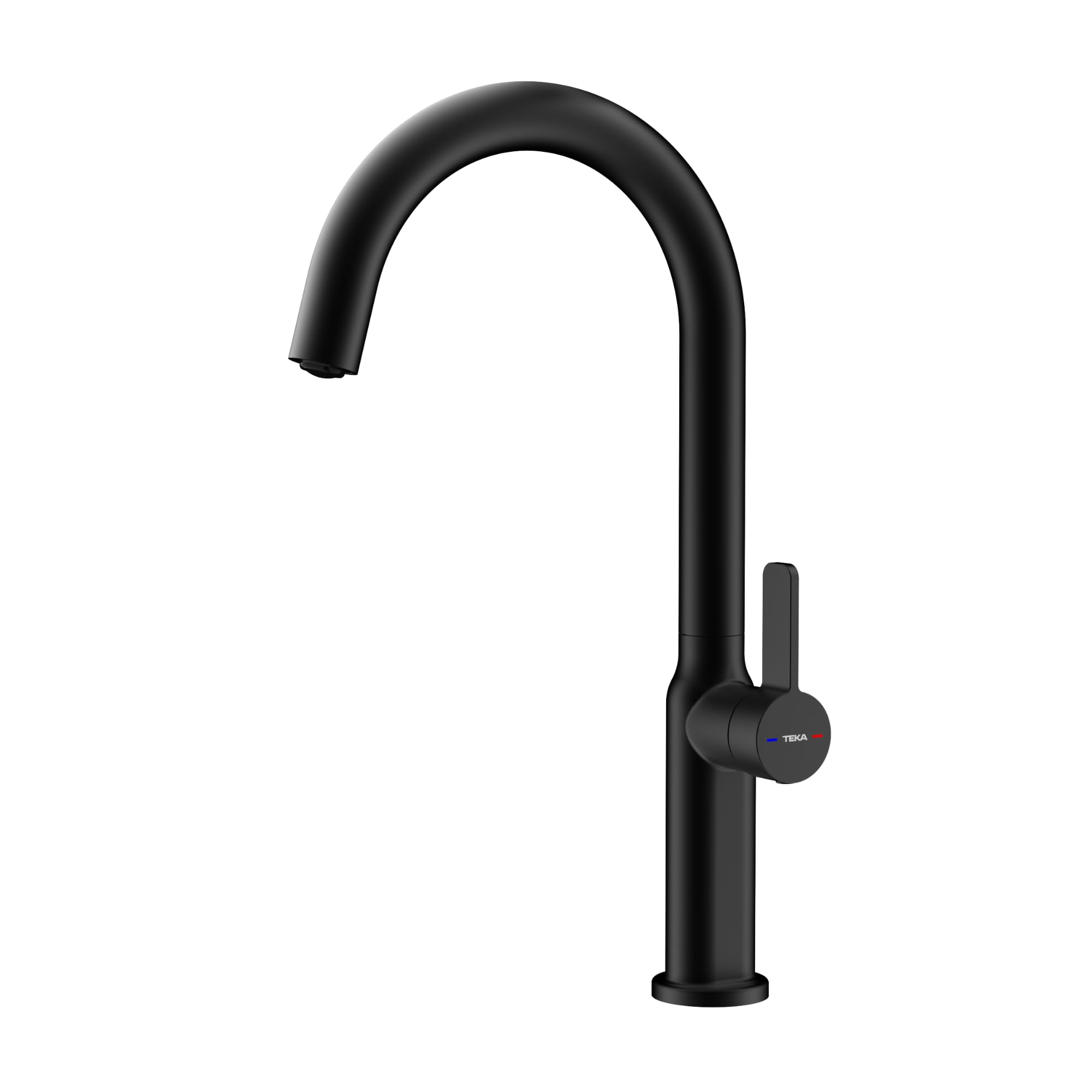 TEKA Grifo Cocina Monomando, Caño Alto Giratorio 360°, Aireador Antical con Ranura, Cartucho Cerámico, Tubos Flexibles 3/8", Modelo OVAL 915 Serie Oval
