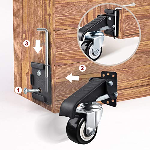 Spacecare Workbench Casters Kit 600Lbs Heavy Duty Quick Release 2 Mounting Options Retractable Workbench Stepdown Caster Wheels Adjustable Polyurethane Durable Steel Construction (Set Of 4) #TOP2