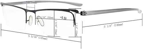 Miniatura 6 de Eyekepper pack de 3 lentes de lectura de media montura livianos de sien plástica. Hombre-Mujer, Plateado, 3