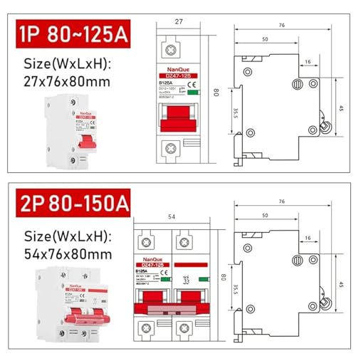 Cortocircuito positivo negativo evitado con disyuntor DC interruptor batería 2P 4