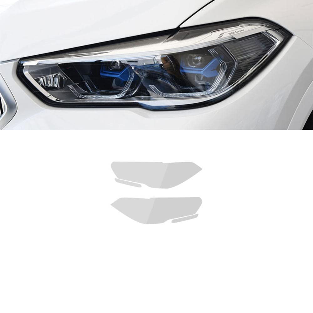 2 Pezzi Auto Faro Tinta Nero Pellicola Protettiva Vinile Protezione Adesivo TPU Trasparente, per BMW X6 G06 2020 - Accessori