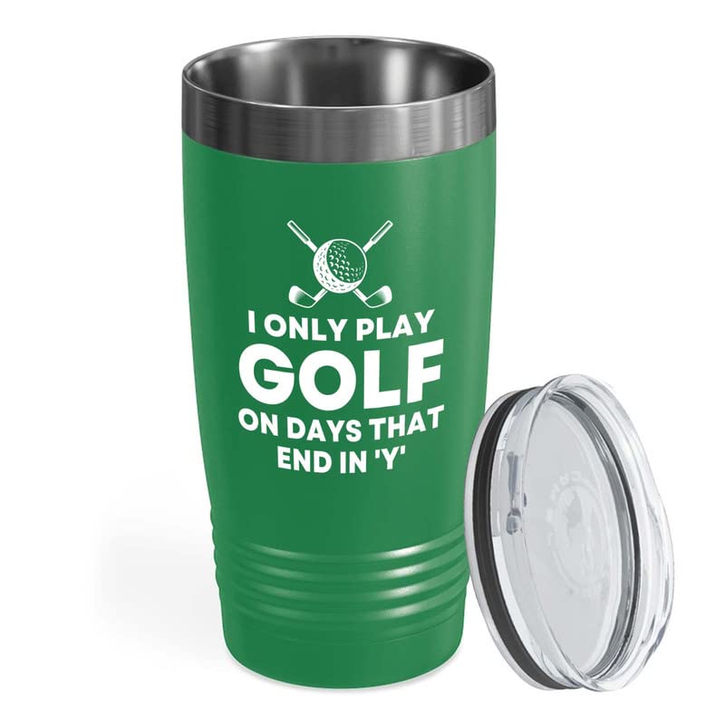 Golf Green Tumbler 20oz - That End In 'Y' - Golf Course Par Match Play Birdie Putt Golf Club Outoor Game Caddy
