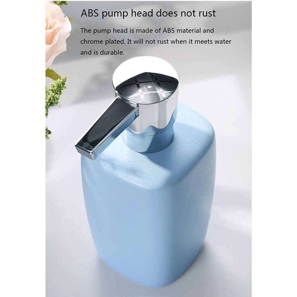 Dispensador Jabon Baño Emulsión cerámica Botella de Descarga Creativa Minimal Champú Ducha Gel Prensa Inodoro Jabón (12.5 onzas) Encimera Accesorios