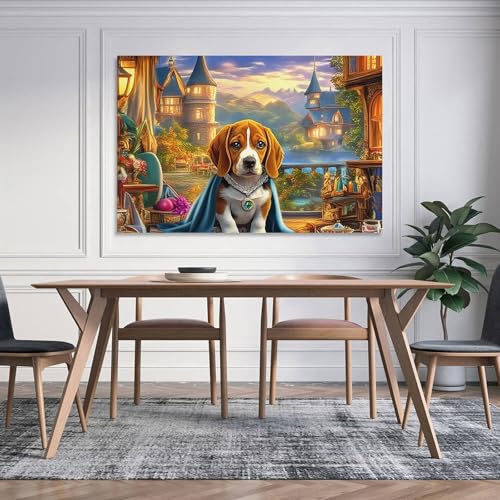 Cuadros modernos de lienzo con motivo de Beagle para decoración de dormitorio 4