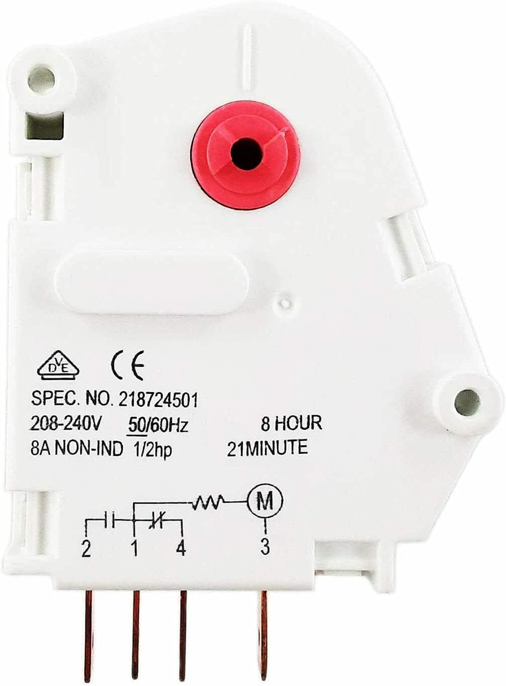 218724501 Fits for Frigidaire Refrigerator Defrost Timer 8HR 21M AP2592953 PS428556