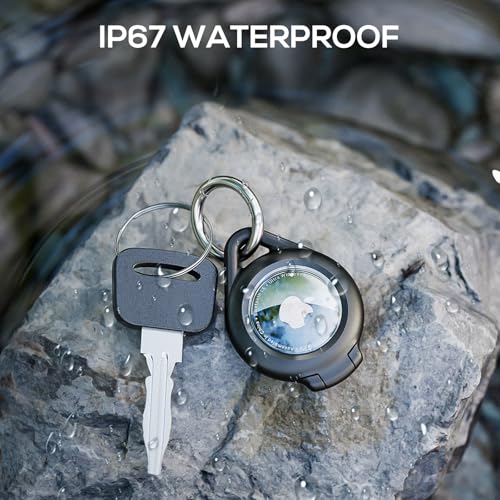 Waterproof Airtag Holder - 4 Pack Airtag Keychain Holder Compatible with Apple AirTags, Ultra Durable Anti-Scratches Protective Case with Keyring for Luggage, Backpack, Pet, Bag, Black - Image 3