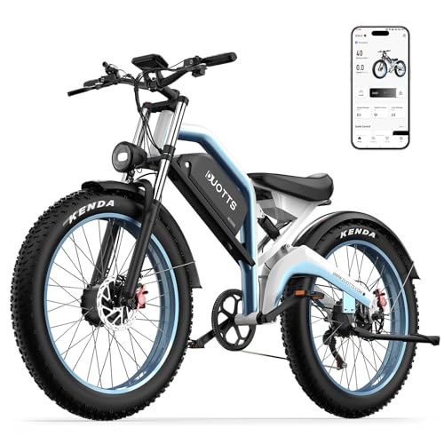 DUOTTS N26 Bicicleta Eléctrica de Montaña Doble Motor 250W, 26x4.0 Fat Ebike con Batería Extraíble 48V 20Ah, Autonomía 120km, Bici Electrica con 7 Velocidades & App Bluetooth Ideal para Todo Terreno