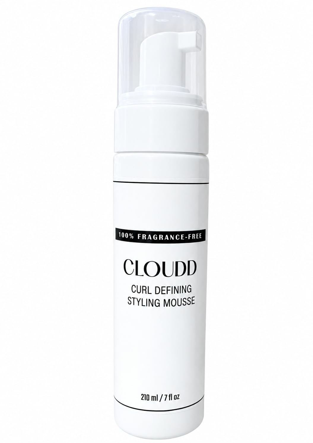CLOUDD Fragrance-Free Curl Defining Styling Mousse, 100% Fragrance-Free and Essential Oil-Free, Unscented, Non-aerosol