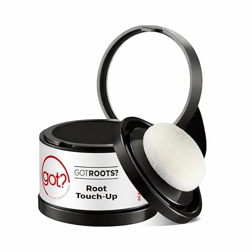 Got? Root Concealer + Hairline and Brow Filler for Black Hair | Instant Hairline Shadow | Gray Roots and Thinning Hair Temporary Cover-up | Pigment Infused Binding Hairline Powder | 0.14 oz Tub