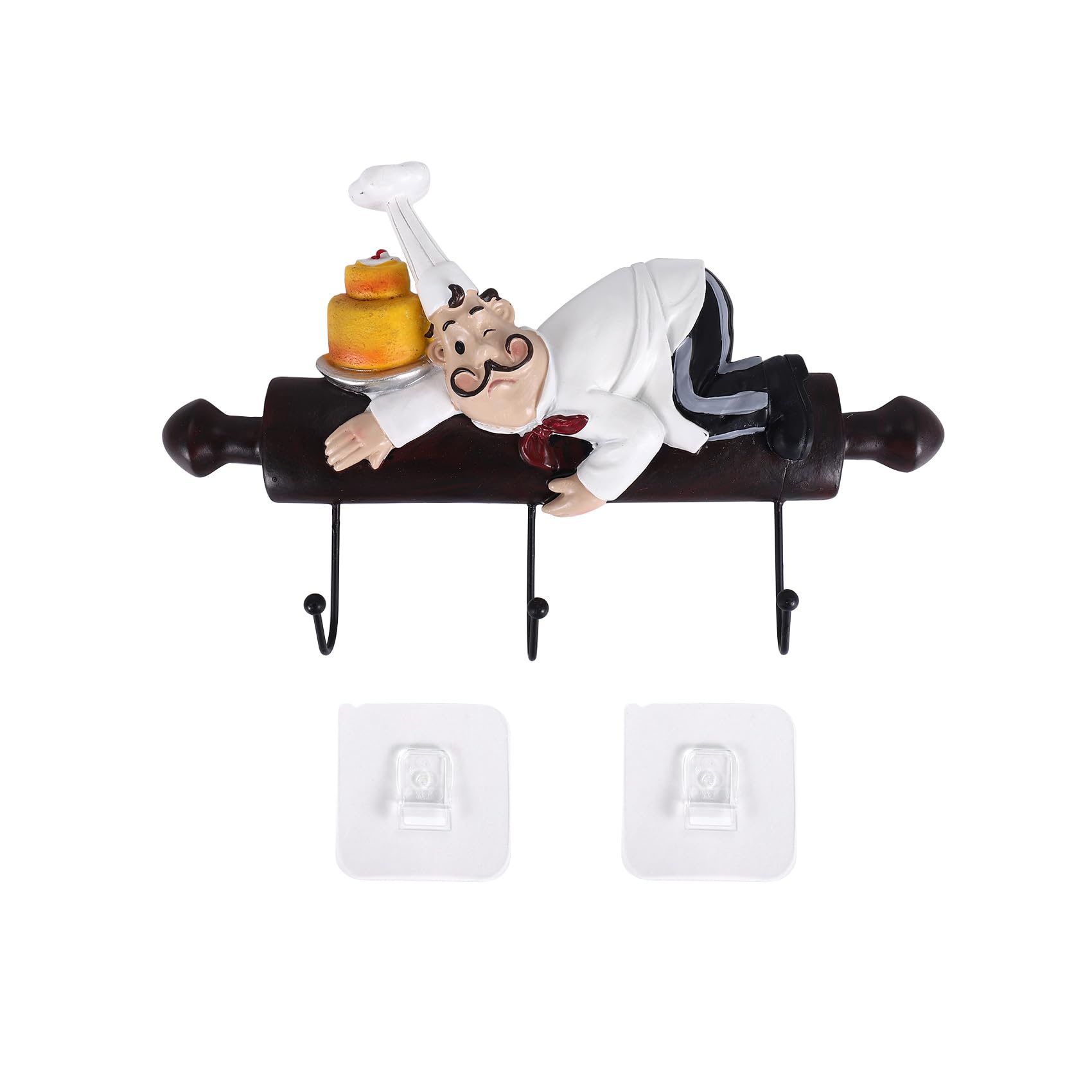 Littimoon Wall Hanging Decoration Cute Decoration Chef Doll Wall Hanging Rack Hook Hanger Suitable for Family Kitchen Restaurant