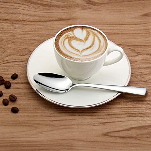 Hissf 6-Pieces Teaspoons Set Stainless Steel 18/0 Tea Spoons, 6.29 Inches For Home, Kitchen Restaurant, Square Handle #TOP5