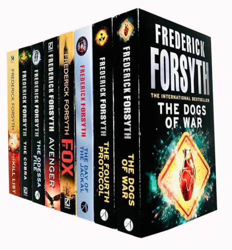 Frederick Forsyth 8 Books Collection Set (The Kill List, The Cobra, The Odessa File, Avenger, The Fox, The Fourth Protocol, The Day of the Jackal, The Dogs Of War)