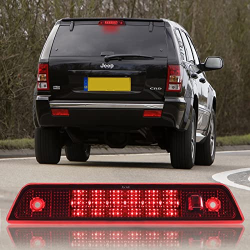 High Mount Stop Third Brake Light, Compatible with 2005-2010 Jeep Grand Cherokee Third Center Cargo Rear LED 3rd Brake Light Bar Taillight Two Rows (Red)