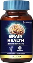 ZEROHARM Brain Health Supplement for Focus, Memory & Mental Clarity | With Brahmi, Ginkgo Biloba, Ashwagandha | Cognitive Support, Concentration| Boosts Memory for Kids, Students, Adults | 60 Tablets