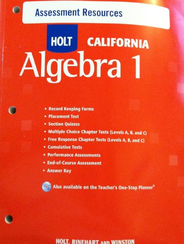 Holt Algebra 1 California: Assessment Resources with Answers Algebra 1