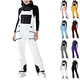 WZMYDBD Tuta Da Sci Donna Giacca E Pantaloni Da Sci Da Donna, Tuta Da 2 Pezzi, Con Cappucco Impermeabile Antivento Traspirante Caldo Isolante