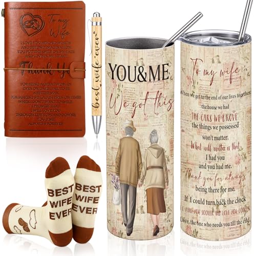Skylety 4 Pcs Pastor Appreciation Gifts Set Pastor Refillable Journal Ordained Minister 20 oz Stainless Steel Cup Priest Socks Clergy Pen for Church Birthday Gifts