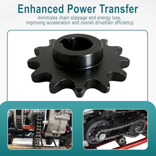 Image of #40 /41 /420 Chain 12 Tooth Sprocket 12T High Speed Chain Sprocket 5 /8 inch Bore | Rsplacement for 20 /30 Series CVT Coleman CT200U BT200X Mini Bike & Go Kart Jackshaft Chain Sprocket Heavy Duty Durable