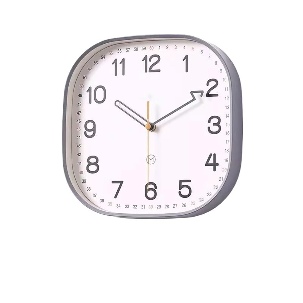 J9V4G6S3B5 Analogue Wall Clock Simple Wall Clock, Silent Home Mounted Quartz Creative Watch, Suitable for Living Room, Study, Bedroom, Office for Room Decoration(Gris)