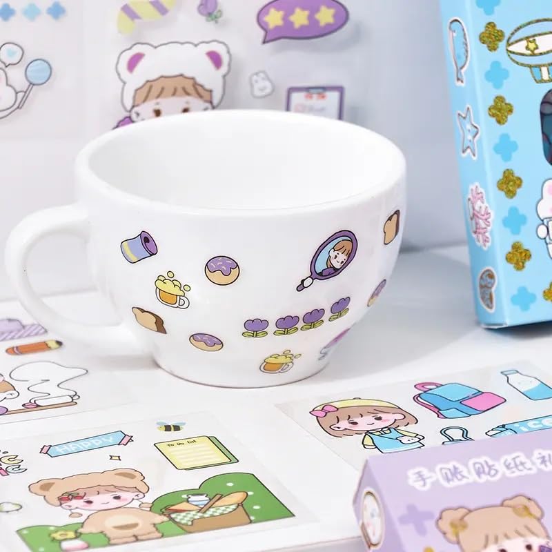 Kmcho Kawaii Stickers Set for Kids and Teens, Creative Stickers Set for Scrapbooking and Journaling, Cute Waterproof Vinyl Decals for Laptops, Water Bottles, Notebooks, Crafts 2