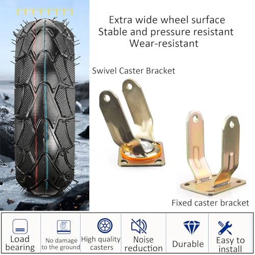 Roue pivotante industrielle en caoutchouc robuste et durable 4 pcs - 5