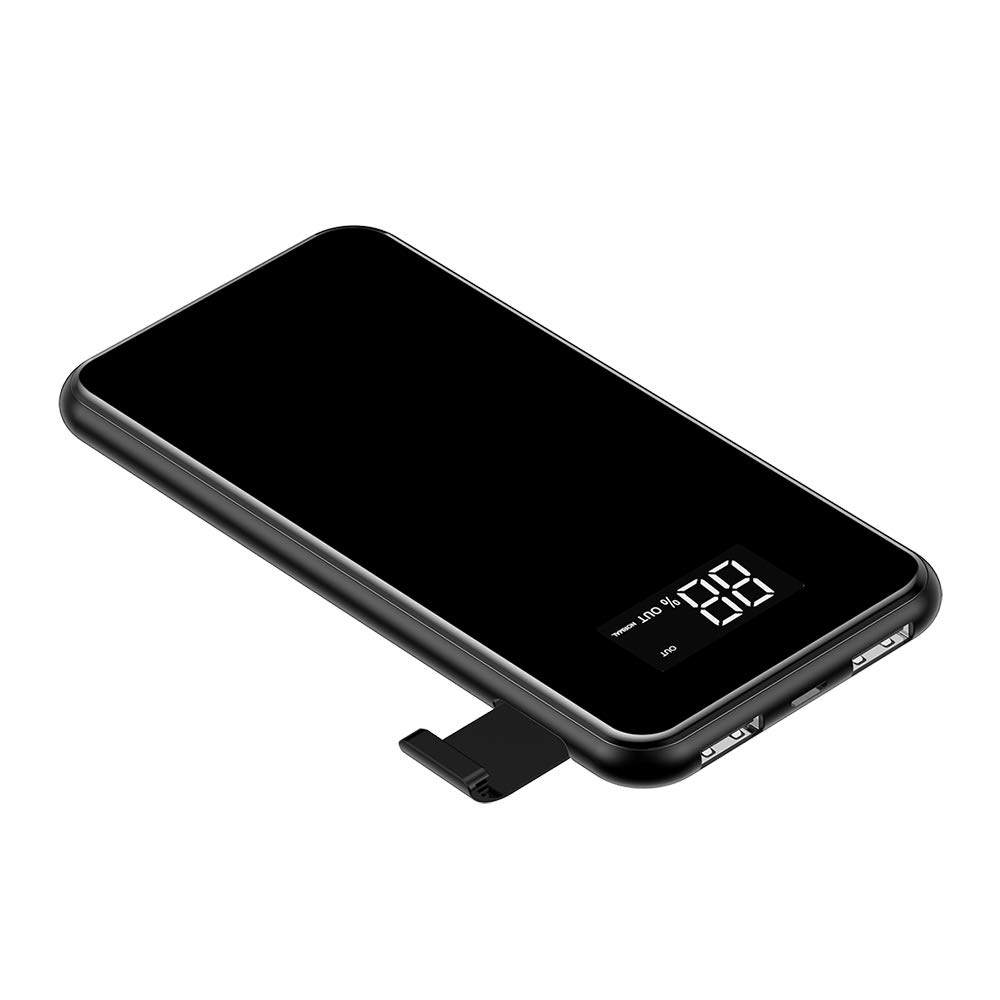 Cargador Inalámbrico Power Bank 10000mAh Batería Externa 2 Puertos & Entrada Doble Cargador Portátil y LED Digital Display para iPhone X/8/8 Plus y Todos Móviles con QI