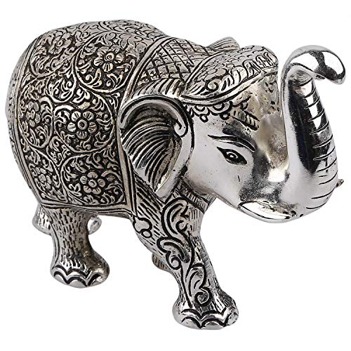 Image of KridayKraft Metal Elephant Silver Color for Showpiece Enhance Your Home,Office & Table and Gift for Have House Warming Anniversaries, Birthday..