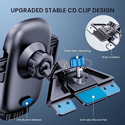 Phone-Mount-for-Car-Phone-Holder-Mount-Upgraded-Metal-CD-Slot-Phone-Holder-Car-Cell-Phone-Holder-Car-Thick-Cases-Friendly-iPhone-Holder-for-Car-Phone-Mount-for-CD-Player-Compatible-with-All-Smartphone