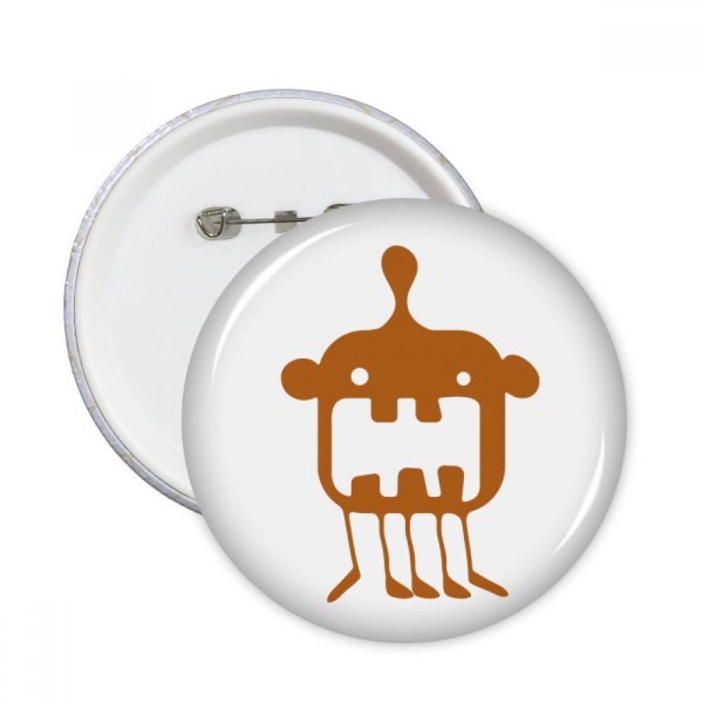Bouton rond badge pins de style alien multicolore XL avec fixation métallique solide - 3