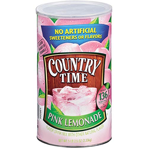 Country Time Pink Lemonade 5lb 2.5oz Make 34 Quarts. Pack of 2 of 82.5 Oz (Total 68 Quarts)