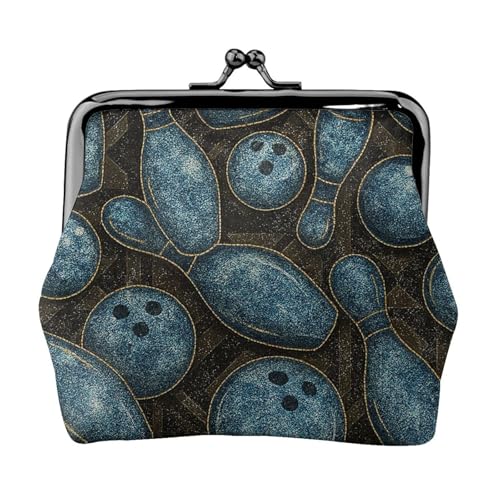 Pu Leather Buckle Coin Purse Bowling Ball Girls Kiss-Lock Change Purse Wallets