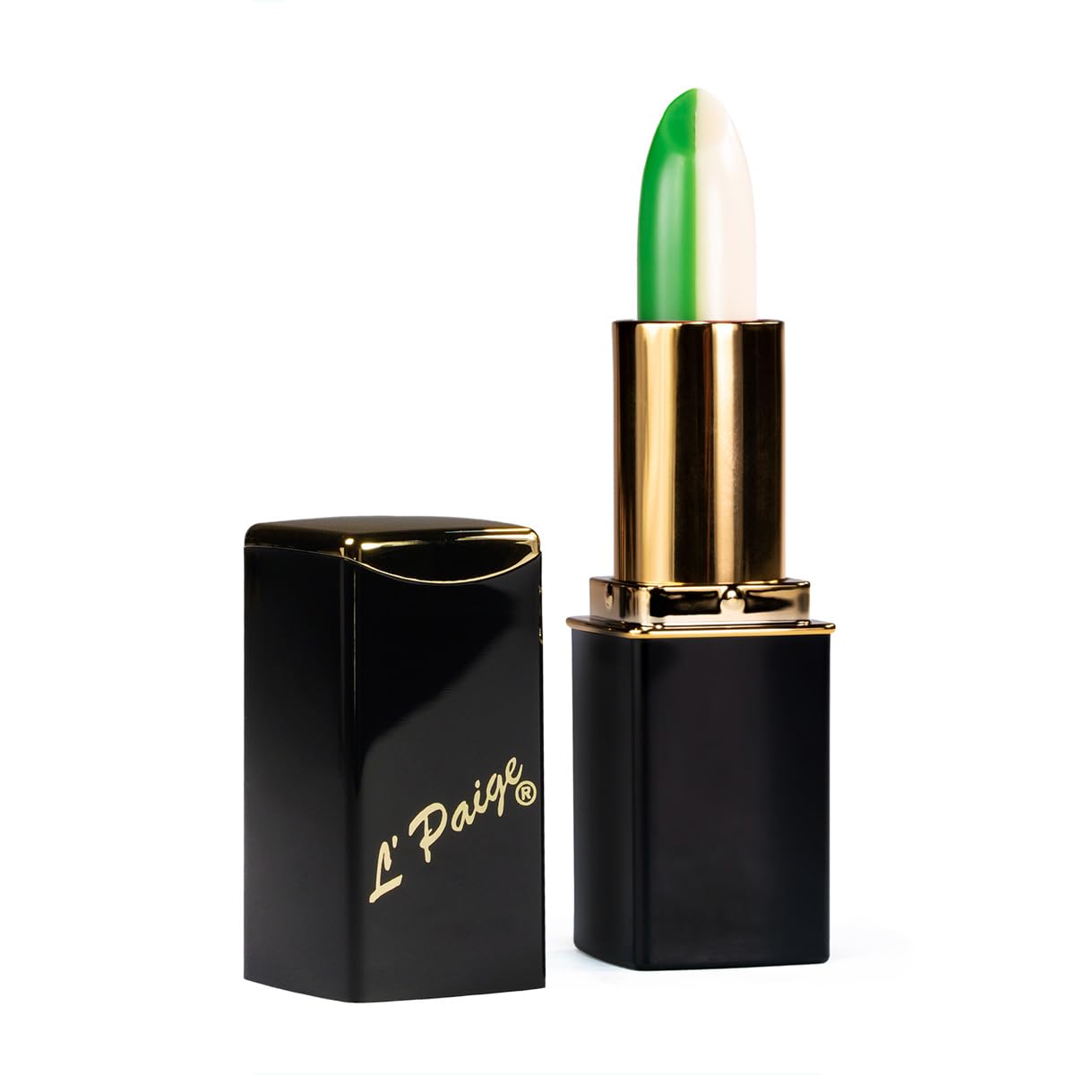 L'Paige L14 - GREEN/WHITE Split-Stick Lipstick | Aloe Vera Based, Long-lasting, Moisturizing