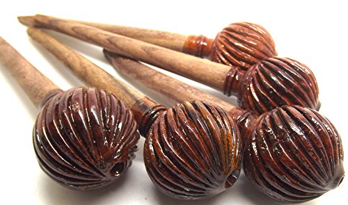 Set di 7 pioli tradizionali per siti principali (set completo) in legno di palissandro, design classico a spirale