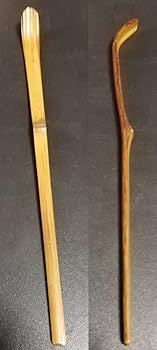 土橋宗三　木曽桟二股茶杓　18cm　江戸後期 土橋宗三木曽桟二股茶杓18cm江戸後期