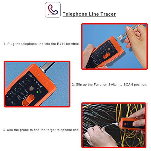 Network Cable Tester Kit RJ11 RJ45 CAT5/5e CAT6 LAN Wire
