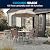Flash Furniture Nantucket 6-Piece Patio Dining Set with Glass Table, 4 Folding Chairs, and Umbrella, Outdoor Patio Set, Brown