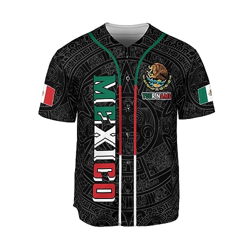 MonkeyVan Personalized Mexico Baseball Jersey, Mexican Jersey for Men & Women, Mexican Flag Jersey, Mexico Shirt Camisa 48_MXC7 miniatura 2