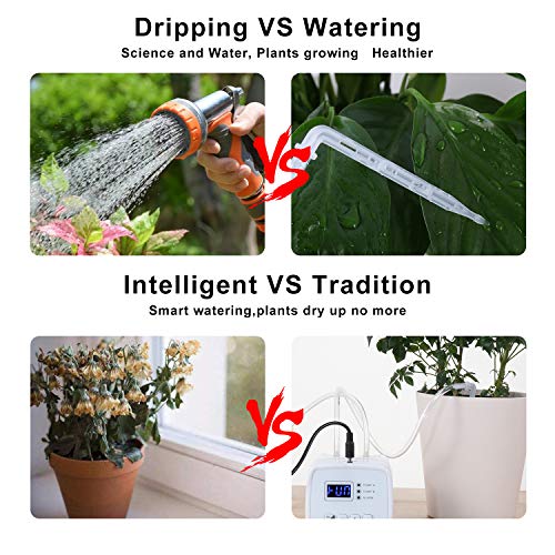 ootrades Double Pump Automatic Watering System, DIY Drip Tape Irrigation Kit Self Watering System with Timer, 0-40 Days Interval Programming Vacation Plant Watering Devices for Indoor Potted Plants - Thumbnail 4