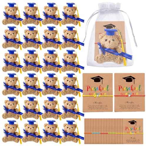 50 Pcs 2026 Preschool Graduation Bear Bulk Set with 25 Mini Graduation Gift Stuffed Bear...
