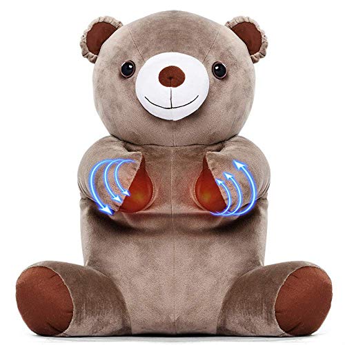 Coussin de massage multifonctionnel en peluche ours pour dos et cervicales