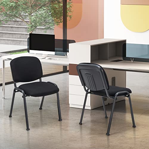 Giantex 5-Pack Conference Chair Set - Stackable Guest Chair With Metal Frame, Padded Cushion, Stacking Reception Chair, Lobby Chairs Set Of 5, Stackable Chairs, Office Waiting Room Chair, Black (5) #TOP1