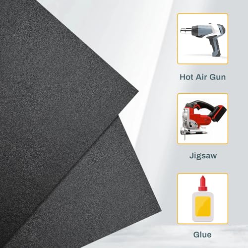 Image of Frienda 1 Pack 48 inch X 96 inch X 0.05 inch ABS Black Plastic Sheet Two Sided Textured Thick DIY Materials Flexible Moldable Plastic Panel for DIY Home Decor, Automotive, Industrial, Handcrafts